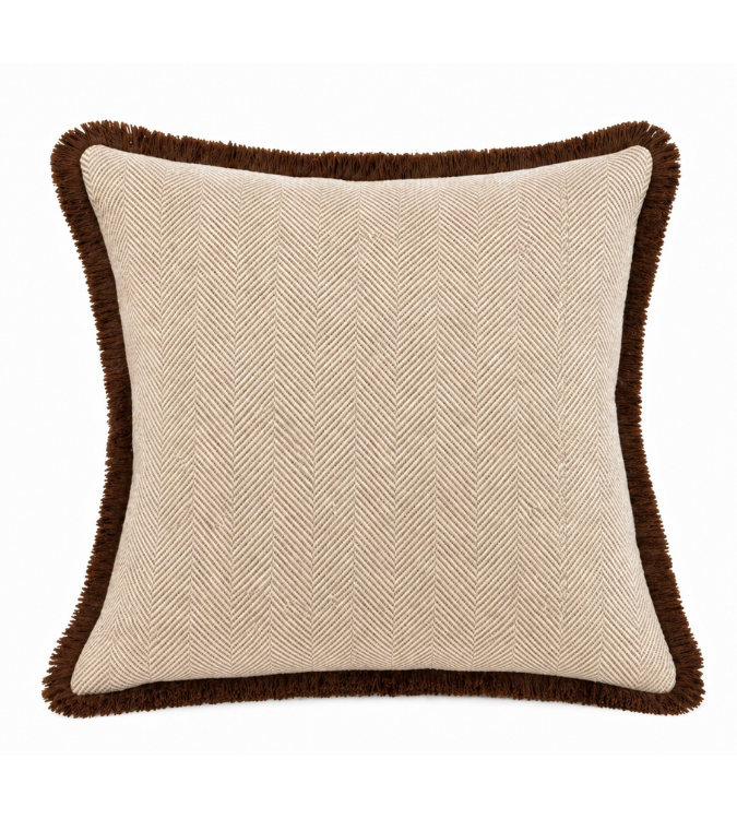 dark taupe herringbone cushion