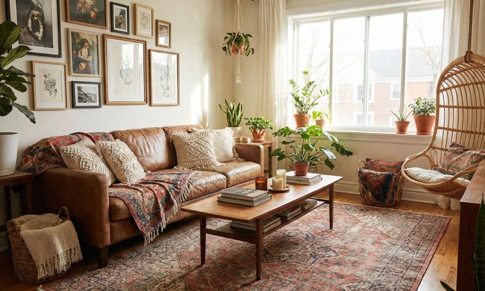 Boho living room decore