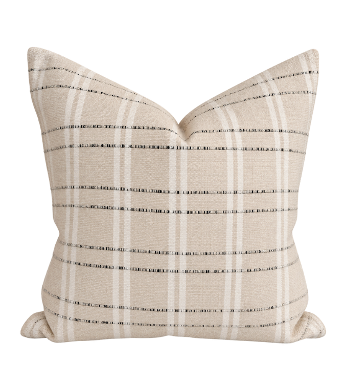beige woven cotton cushion