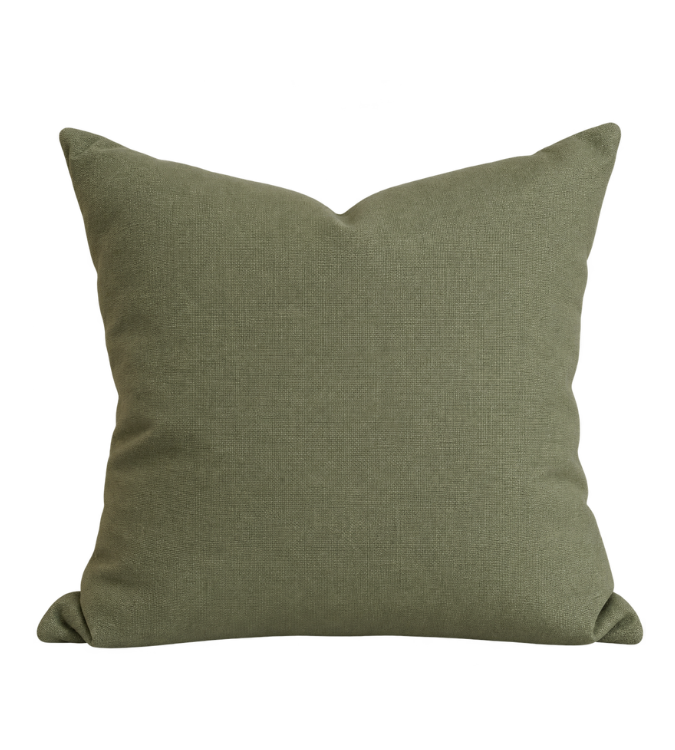 olive cotton canvas cushion